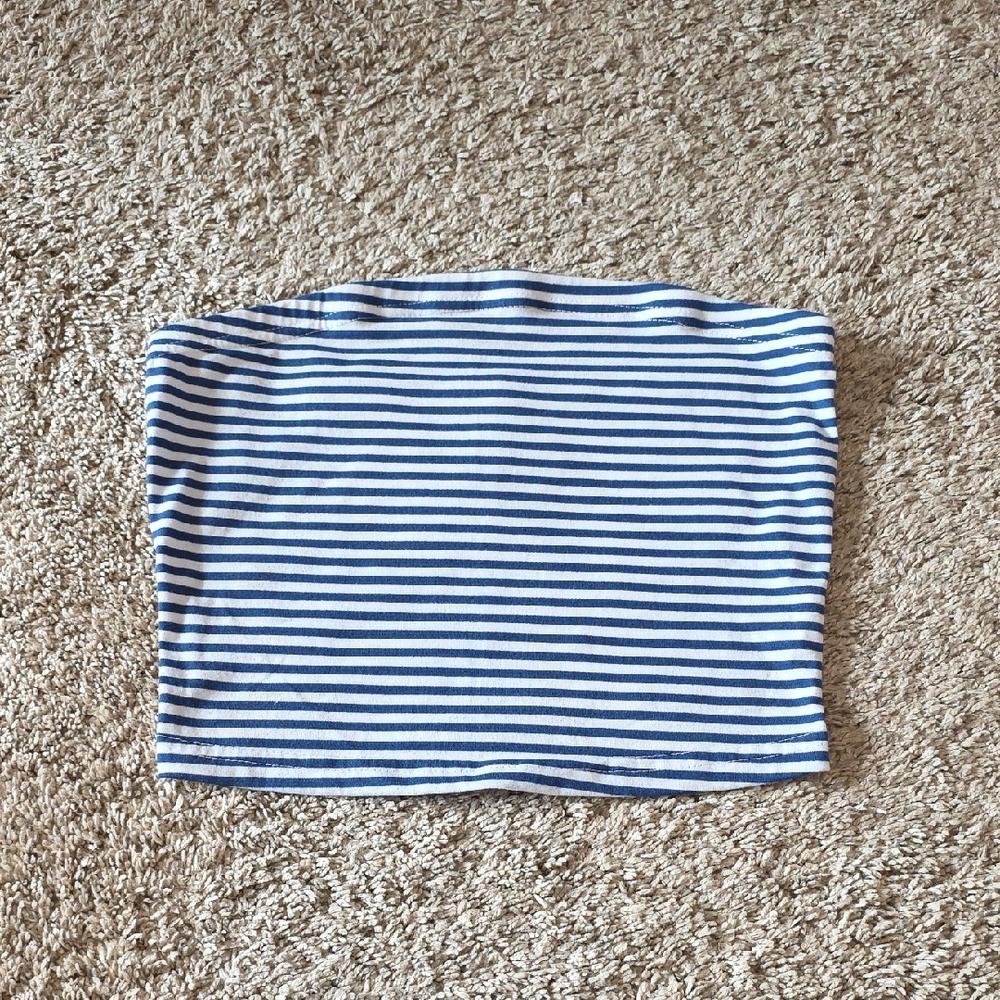 Blue & White Tube Top
